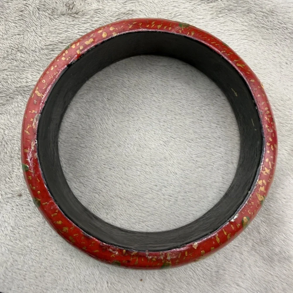 Vintage Bangle Bracelet Painted Animals Desert‎ 8.5